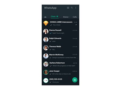 WhatsApp Chat Listing View app design ui ux