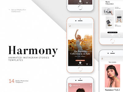 Harmony — Animated Instagram Story Templates animated template animation branding clean ecommerce fashion influencer instagram instagram stories instagram story instagram templates lifestyle marketing kit photoshop stories photoshop template promotion promotional social media social media kit story templates