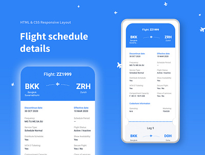 Flight ticket details design flexbox flight ticket html css html layout layout ticket ux design uxdesign web design