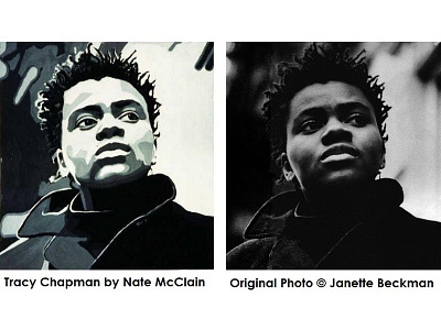 Tracy Chapman interpreted by Nate McClain black and white fan art fast car interpretation musician painting photography portrait tracy chapman watercolor