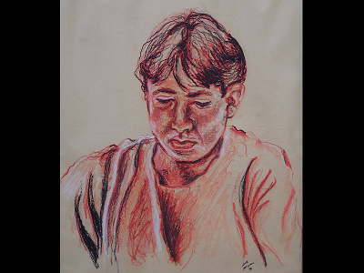 Portrait Study Of Chris drawing life model original portrait sketch