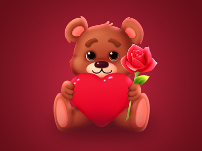 Romantic Bear - Gift for Ok.ru gift illustration
