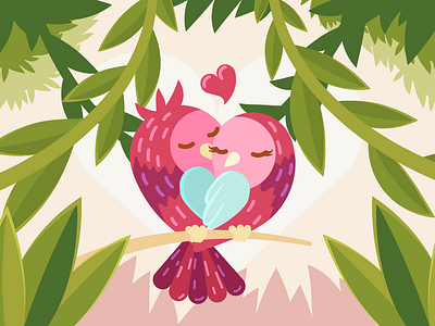 Romantic Bird date bird birds forest illustrator love