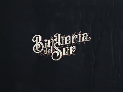 Barber a del Sur barbershop design lettering logo vintage
