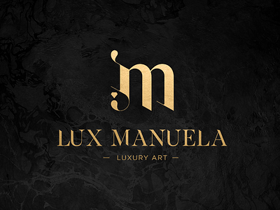 Lux Manuela design gold jewelry logo logotype luxury mark monogram texture