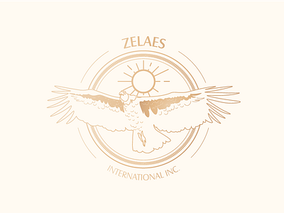 Zelaes International Inc badge bird condor design gold logo logotype texture
