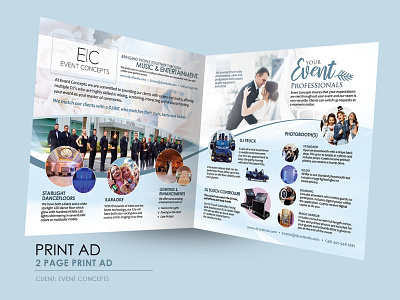 2 Page Entertainment Wedding Print Ad ad branding brochure design dj entertainment full page graphic design music photoshop print wedding