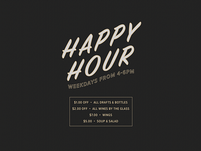 Happy Hour black branding font gold happy hour sign painter texture typography
