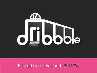Hello, dribbble! basketball arena debut first shot sketch type typography