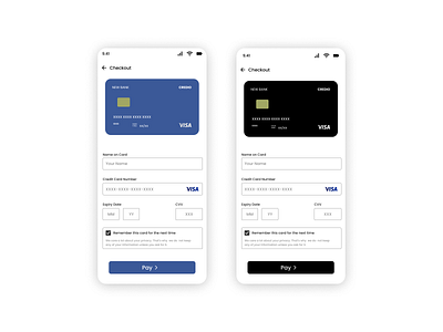 Credit Card Checkout #dailyui #002 app design ui ux