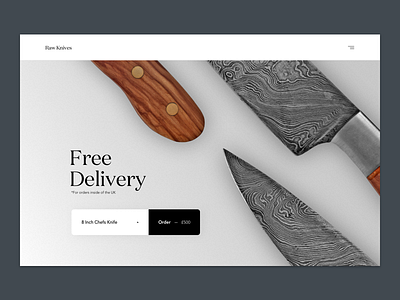 Raw Knives branding design ecommerce knife lettering payment typography ui ux web website