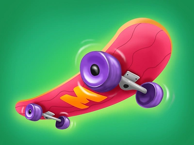 Skateboard 2d 2d artist app art cartoon color debut design digitalart digitalartist digitalartwork dribbble game gameart icon illustration pixeren shot ui ui art