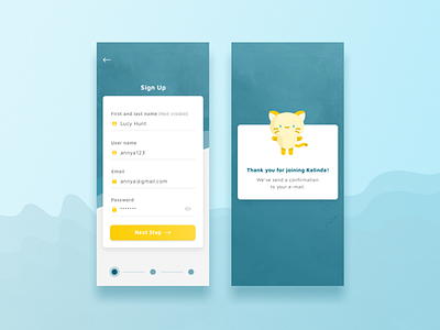 Sign Up process app cat design events family icon illustration kids mobile app design typography ui ux vector