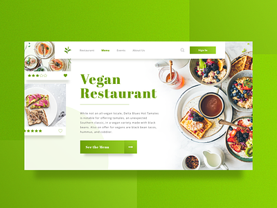 Vegan Restaurant Landing page