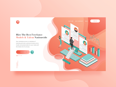 Castango Landing Page branding design find a job flat icons illustration job landing design landing page landing page concept models nationwide red turtoise typography ui ux vector web website