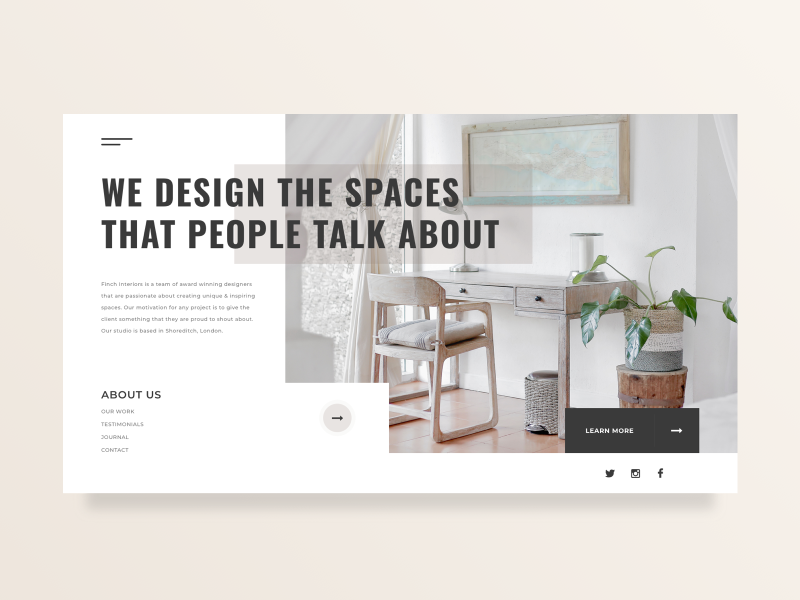 Interior Design Agency Main Screen Search By Muzli