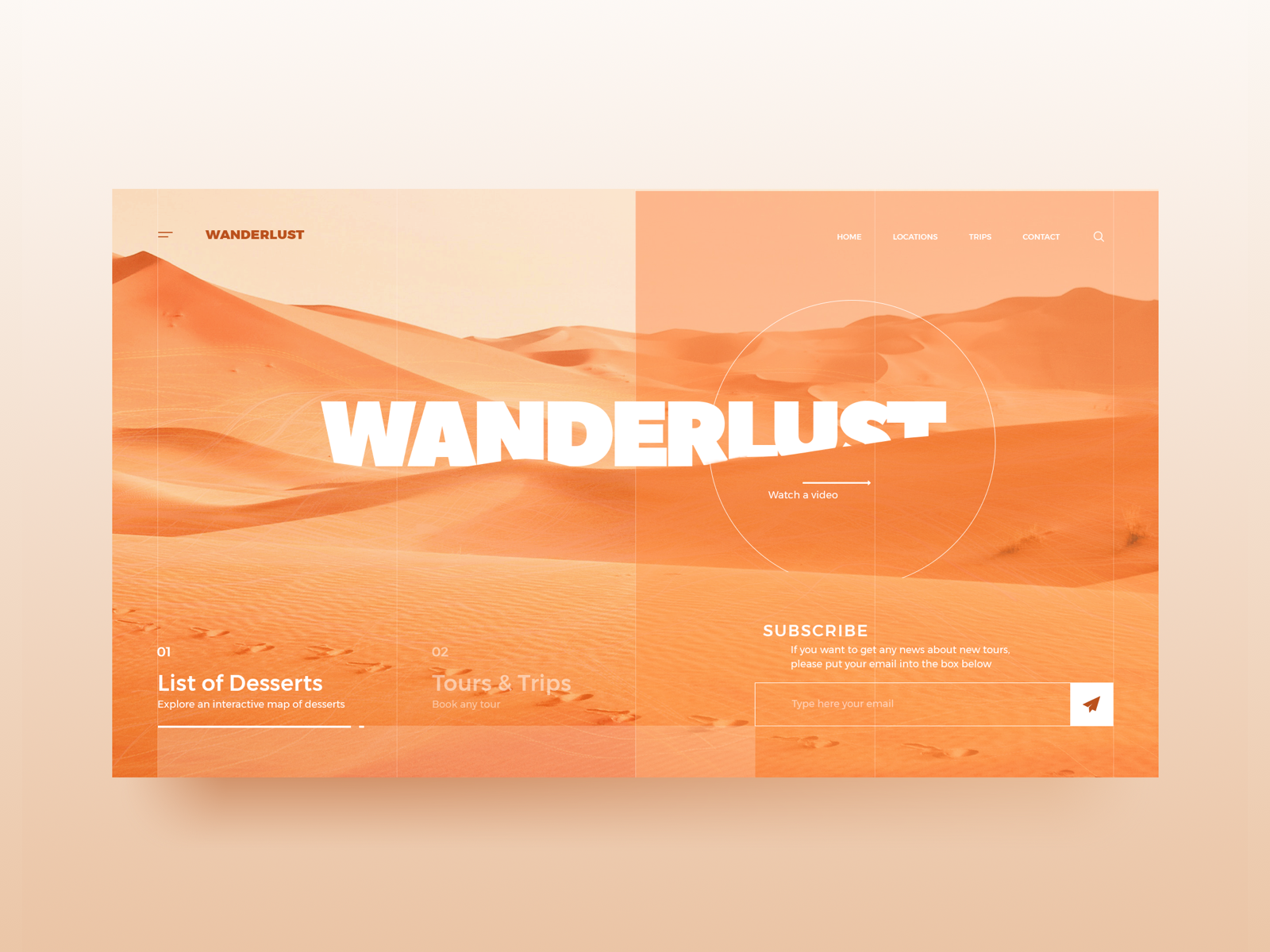 Wanderlust Home page by Kateryna Vasylieva on Dribbble