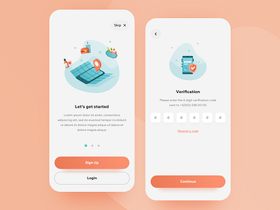 Reservation App On-boarding Process app design gradient icons illustration mobile app design typography ui ux vector