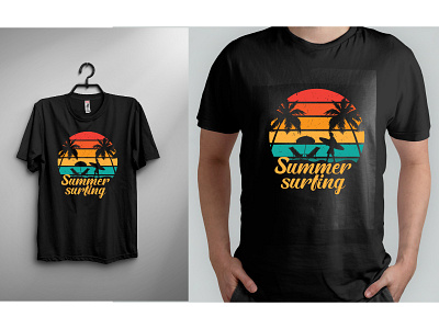 Summer & surfing t-shirt design