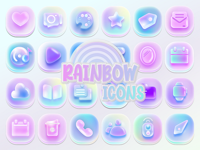 Rainbow Unicorn Icons