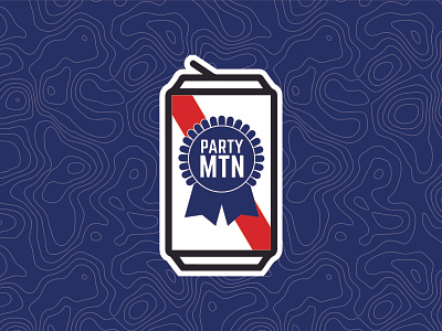 Party Mtn Slap beer can icon party pbr sticker vector