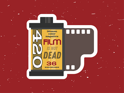 Film is not Dead Sticker 35mm film icon not dead sticker