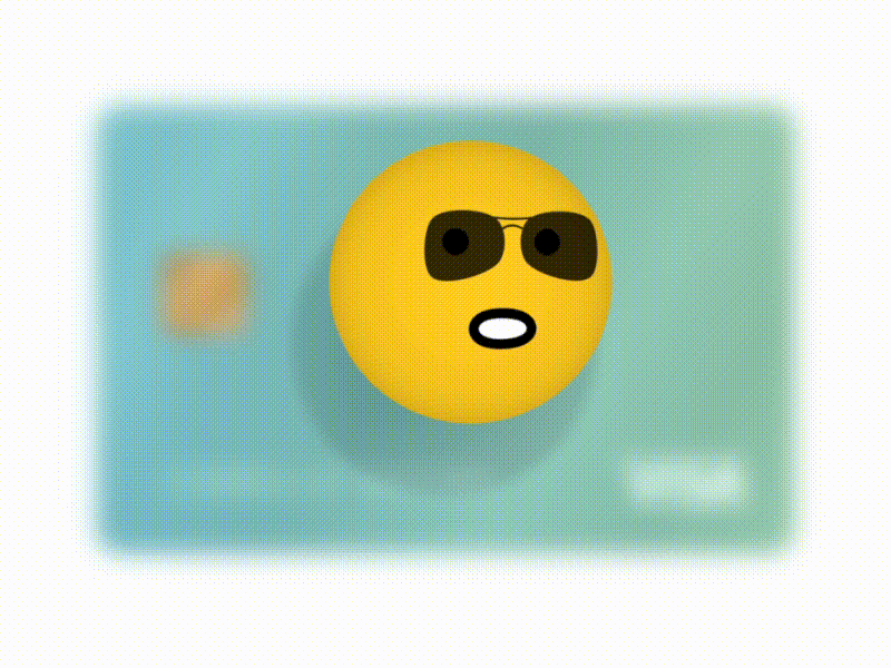 Card protector animation bank card emoji protector sunglass