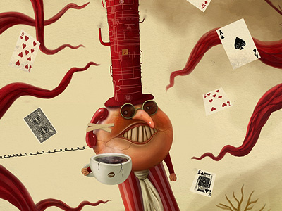 Coffee time coffee creature steampunk surreal