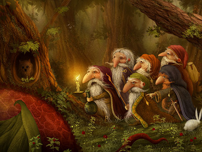 Zzz dragon dwarf fantasy forest