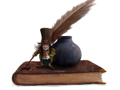 Book fantasy gnome illustration