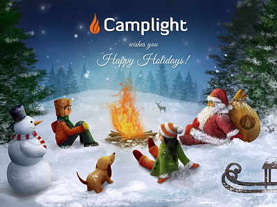 Christmas Card Camplight christmas