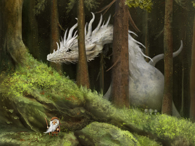 Forest Scene fantasy illustration