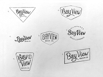 Bay View Beer Company | Sketches badge badge design bay view beer branding brewing design drawing hand drawn illustration logo milwaukee pen sean quinn