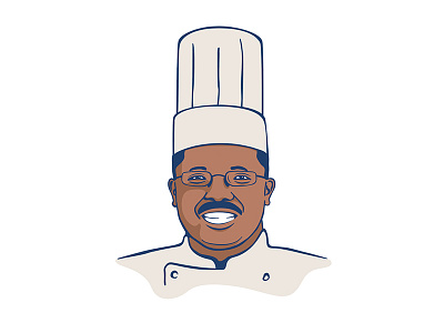 Chef Ted chef chef hat drawing foodservice general mills icon illustration in food person sean quinn smile ted