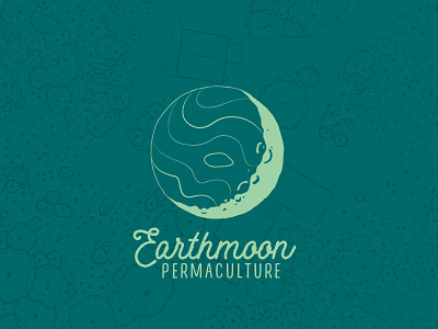 Earthmoon Logo 2 contour drawing earth earthmoon elevation lines logo lunar moon permaculture shadow