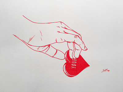 Inktober 3_Limerence drawing hand heart heartbreaker illustration ink inktober inktober2018 limerence red red ink