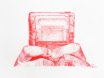 Inktober 27_Savepoint cartridge drawing gameboy gameboy color illustration ink ink drawing ink illustration inktober inktober2018 pen red ink