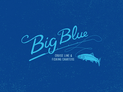 Big Blue branding charter cruise design drawing fish fishing handletter illustration lettering logo logotype pole typography vector