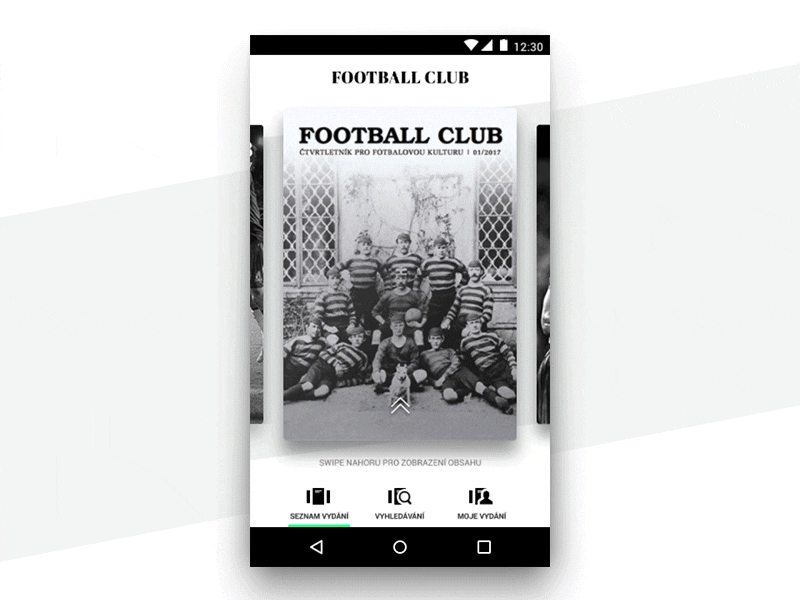 Football Club Magazine UI Design animation app branding design flat icon type typography ui ux
