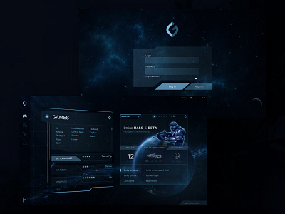 Gaming Portal gaming portal science fiction scifi ui user interface design ux