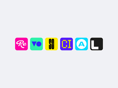 RevoSocial branding design icon icons logo logodesign social typography ui vector