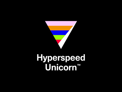 Hyperspeed Unicorn color design logo logodesign mark rainbow simple speed symbol unicorn vector