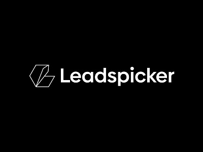 Leadspicker bw data design lead logo logodesign minimal simple startup startup logo symbol typography vector