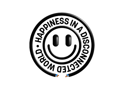 Happiness in a disconnected world branding design illustration logo logodesign simple symbol typography vector
