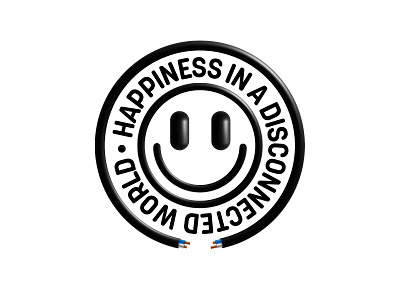 Happiness in a disconnected world branding design illustration logo logodesign simple symbol typography vector