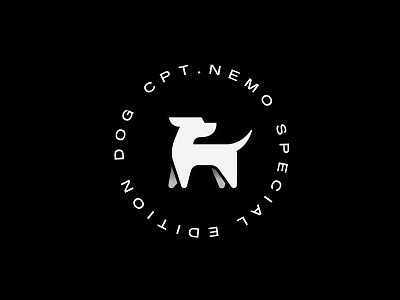 Cpt. Nemo animal bw dog mark simple stamp symbol