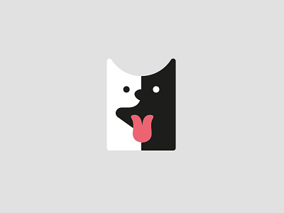 Dog animal bw dog icon mark simple smile symbol tongue