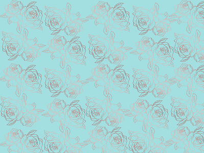 Light Turquoise Colour Roses Pattern