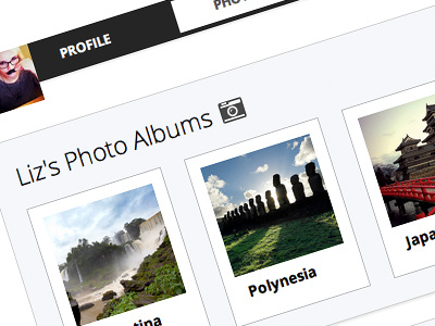 Photo Album Teaser albums ugc user profiles ux web design