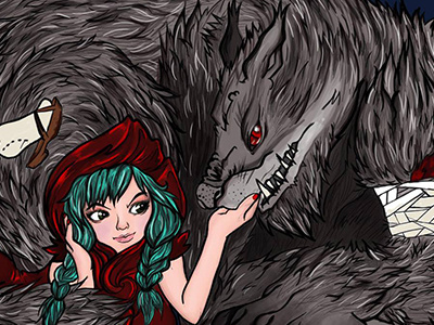 The girl cried wolf until he showed up. cintiq colors fantasy illustration line art photoshop